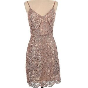Express 0 Mauve Lace Spaghetti Strap Lined Cocktail Dress.